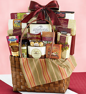 Picnic snacks for two gift basket tote