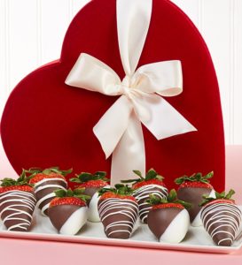 Win the Chocolate Strawberries in Velvet Heart Box 9 Ct from in our Valentines Sweepstakes