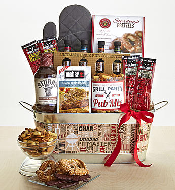 The Classic Barbecue Gift Tub features zestier, spicier snacks dad will love.