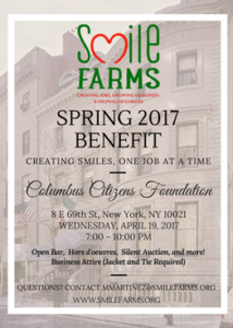 Smile Farms Spring Benefit will be held April 19, 2017.