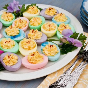 colored deviled eggs for easter