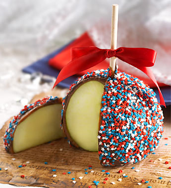 fourth of july party caramel apple
