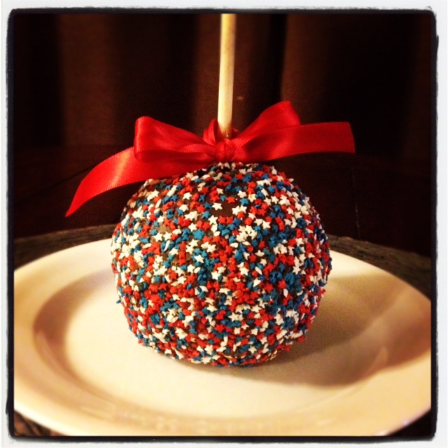 Patriotic Caramel Apple With Candy Stars 1800baskets