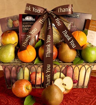 Thank You Parisian Terrace Fruit Gift Basket