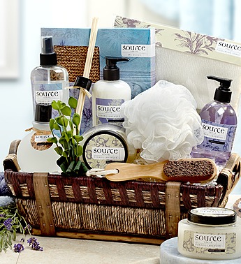 Spa gift basket with lavender