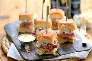 St. Patrick's Day Corned Beef and Cabbage Sliders with Guinness Mustard